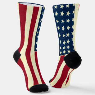 Vintage patriottische Amerikaanse vlag, vier juli Sokken