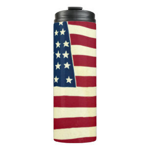 Vintage patriottische Amerikaanse vlag, vier juli Thermosbeker