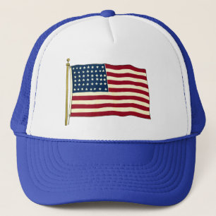 Vintage patriottische Amerikaanse vlag, vier juli Trucker Pet