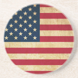 Vintage patriottische Amerikaanse vlag Zandsteen Onderzetter