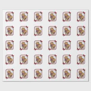 Vintage Patriottische Capybara Vlinderdas Overhemd Cadeaupapier