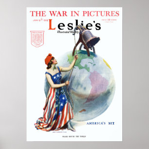 Vintage patriottische Dame Liberty-tijdschriftcove Poster