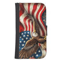 Vintage Patriottische Galaxy S4 Portemonnee