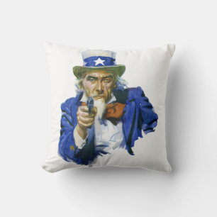 Vintage Patriottische Oom Sam met Sterrenhoed en G Kussen