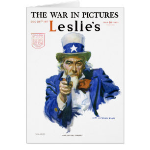 Vintage patriottische Oom Sam tijdschriftcoverkuns