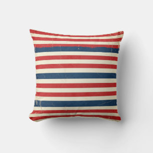 Vintage Patriottische Rode Witte Blauwe Strepen Kussen