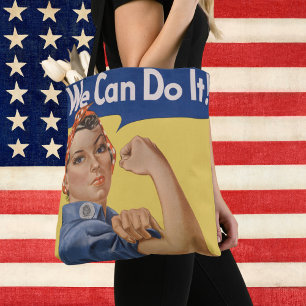 Vintage patriottische Rosie the Riveter, We Can Do Draagtas