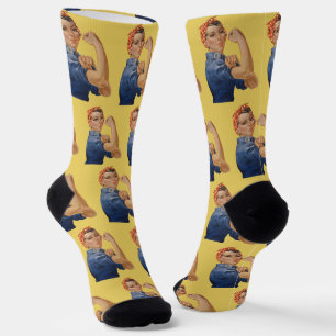Vintage patriottische Rosie the Riveter, We Can Do Sokken