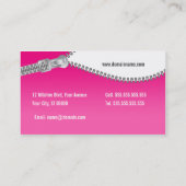 Vintage Patroon Zipper Mode Visitekaartje (Achterkant)