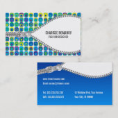 Vintage Patroon Zipper Mode Visitekaartje (Voorkant / Achterkant)