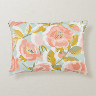 Vintage pattern with blooming rose hips and fruit accent kussen