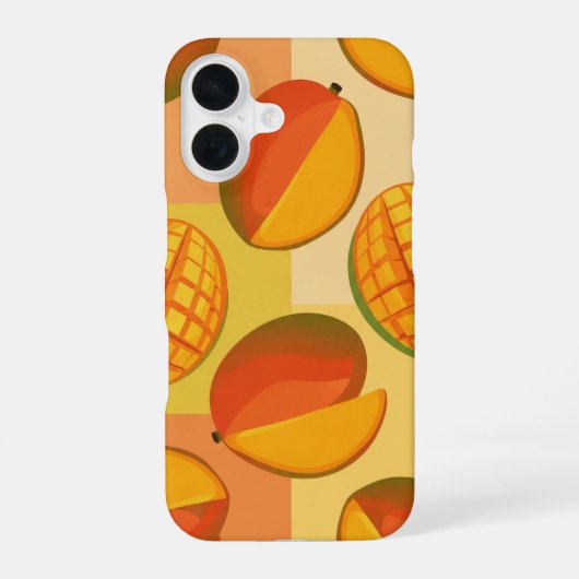 Vintage Pattern with Stylized Mangoes iPhone 16 Hoesje (Achterkant)