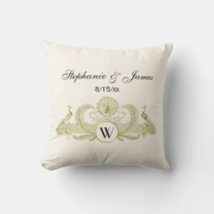 Vintage Pauw Monogram Faux Goud Ivoor BG Kussen