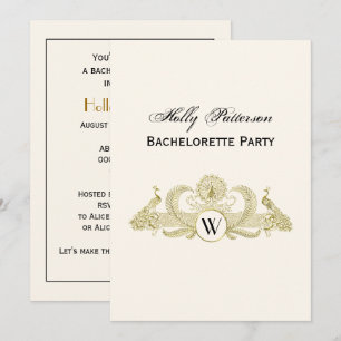 Vintage Pauw Monogram Faux Goud Ivoorkleurig BG Kaart