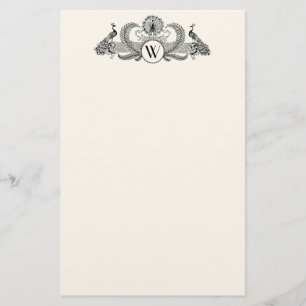 Vintage Pauw Monogram Ivoorkleurig BG Briefpapier