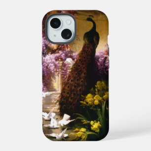 Vintage Pauwentuin Kunstwerk Romantische Wisteri iPhone 15 Hoesje