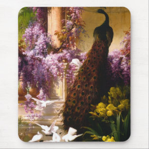 Vintage Pauwentuin Kunstwerk Romantische Wisteri Muismat
