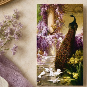 Vintage Pauwentuin Kunstwerk Romantische Wisteri Visitekaartje