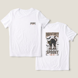 Vintage Pawsitively Griezelige Zwarte Kat Vleermui Tri-Blend Shirt