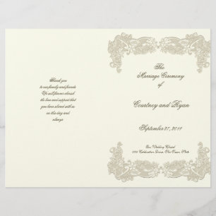 Vintage Pays Floral Lace Programme de mariage