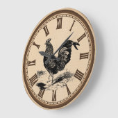 Vintage Pays Poulets Accueil cuisine horloge mural (Angle)
