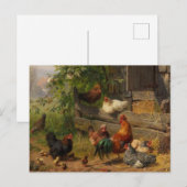 Vintage Pays Poulets ferme carte postale (Devant / Derrière)