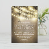 Vintage Pays Rustique Arbre Mariage Invitations (Debout devant)