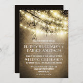 Vintage Pays Rustique Arbre Mariage Invitations (Devant / Derrière)