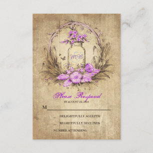 Vintage pays rustique mason mariage de pot RSVP