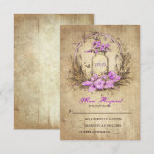 Vintage pays rustique mason mariage de pot RSVP (Devant / Derrière)