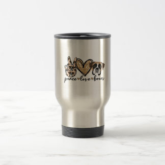 Vintage Peace Love Boxer Dog Pet Lovers Gift Ideas Reisbeker