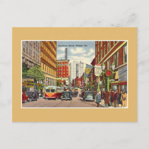 Vintage Peachtree Street Atlanta GA Briefkaart