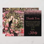 Vintage Peacock Anniversaire Merci (Devant / Derrière)