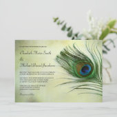 Vintage Peacock Feather Wedding Invitations (Debout devant)