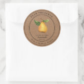Vintage Pear Preserve Papier Kraft étiquette de ca (Sac)