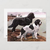 vintage peint terre-neuve merci carte postale (Devant / Derrière)