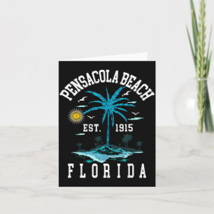 Vintage Pensacola Beach Florida Retro FL Zonsonder Kaart