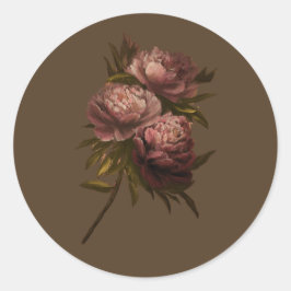 Vintage Peonies Ronde Sticker