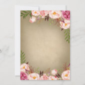 Vintage Peony Rustic Douche nuptiale Invitations (Dos)