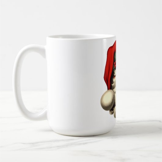 Vintage Père Noël Face Christmas Mug - Retro Père  (Gauche)