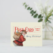Vintage Père Noël Joyeux Noël Antique Carte postal (Debout devant)