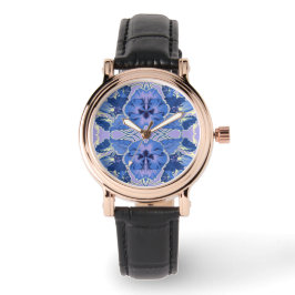 Vintage Periwinkle Floral Design Watch Watch Horloge