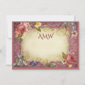 Vintage perkament afdruk bedankt kaart (Achterkant)