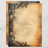 Vintage perkamenten papier met sierrand (Voorkant / Achterkant)