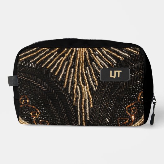 Vintage perlé soirée sac imprimé & initiales (Recto)