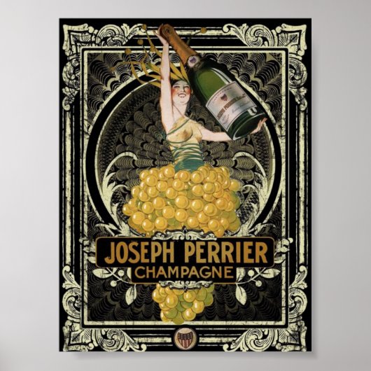 Vintage Perrier Champagne Poster (Voorkant)