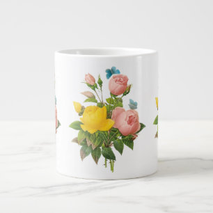 Vintage Persian Yellow Rose Tea Roses door Redoute Jumbo Mok