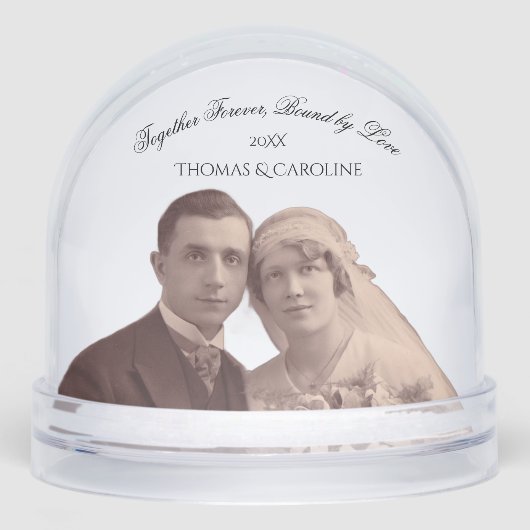 Vintage Personalized Grandparents Keepsake Gift Sneeuwbol (Voorkant)