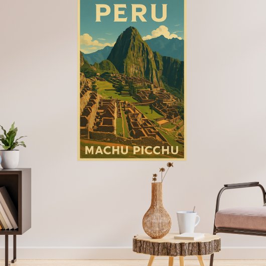 Vintage Peru Machu Picchu Poster (Woonkamer 3)