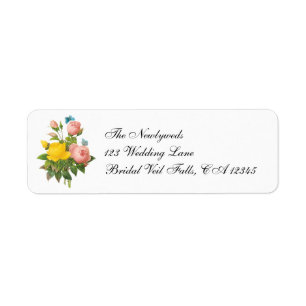 Vintage Perzische Gele Theerozen door Redoute Etiket